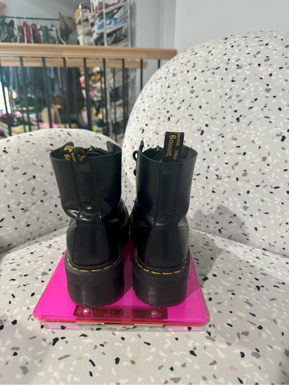 Black Platform Dr. Martens Women's Boots - Picture 3 of 3